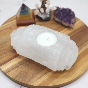 Selenite Log Tealight Candleholder